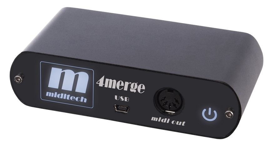 4-fach MIDI Merger mit USB-Anschluss 4-fach MIDI Merger mit USB-Anschluss