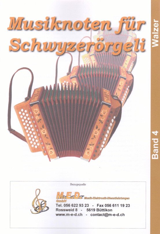 Kompositionen für das 18-bässige Schwyzerörgeli im Griffschrift-Notensystem.
